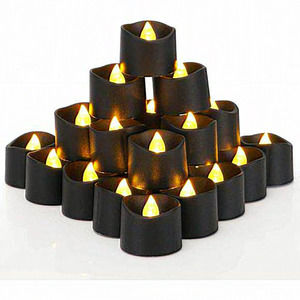24-Pack Black Halloween Flameless Flickering Battery‎ Operated Candles